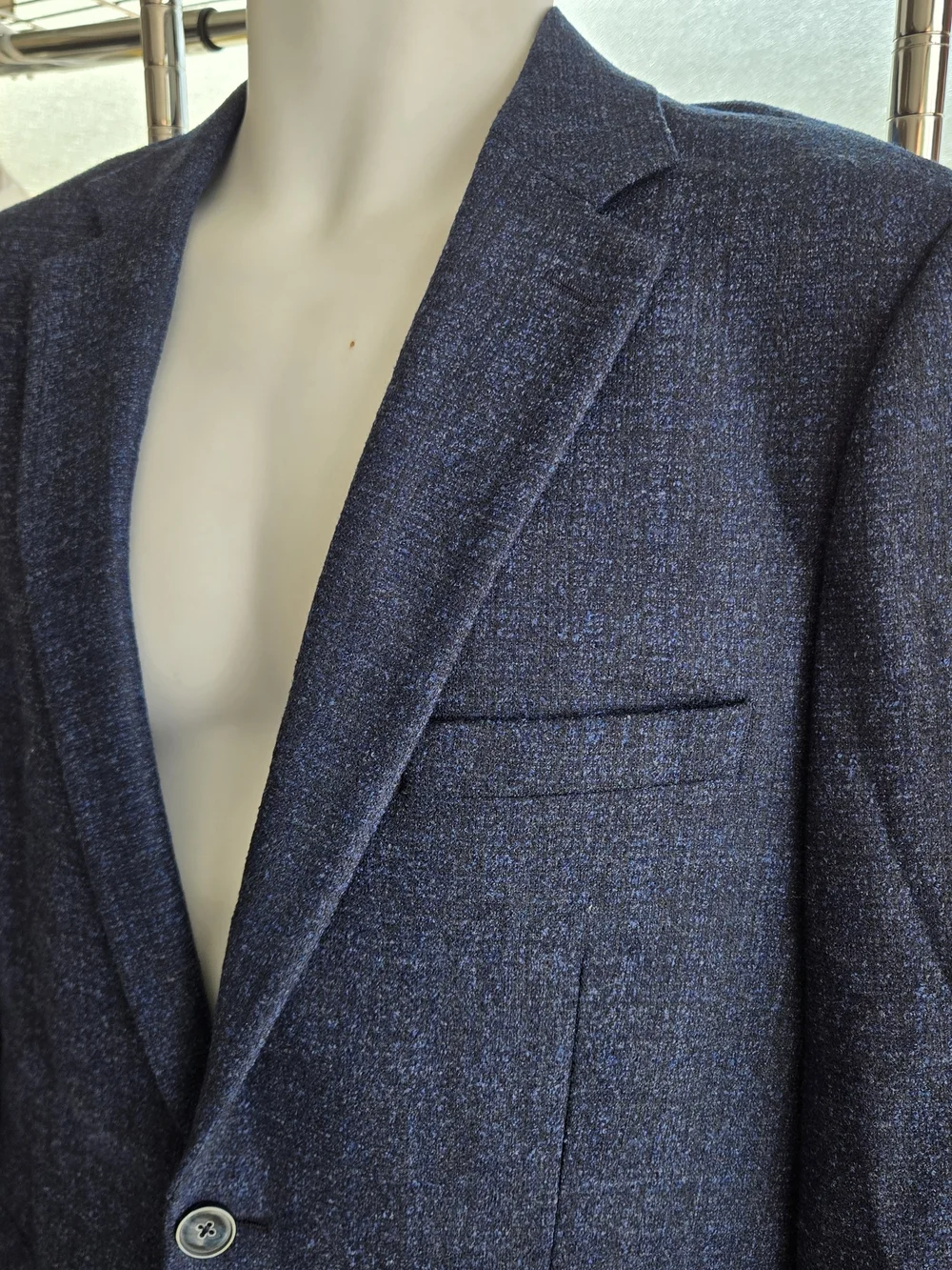 Stantt Blue Donegal Wool Blend Two Button Blazer Sport Coat 42R